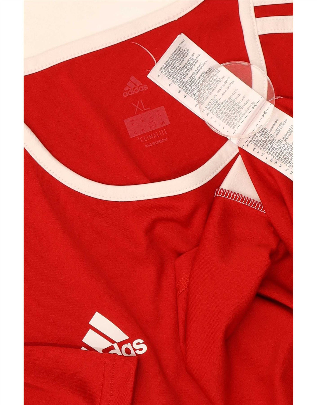 Ανδρικό T-Shirt Adidas Climalite Top XL Red Colourblock Πολυεστέρας