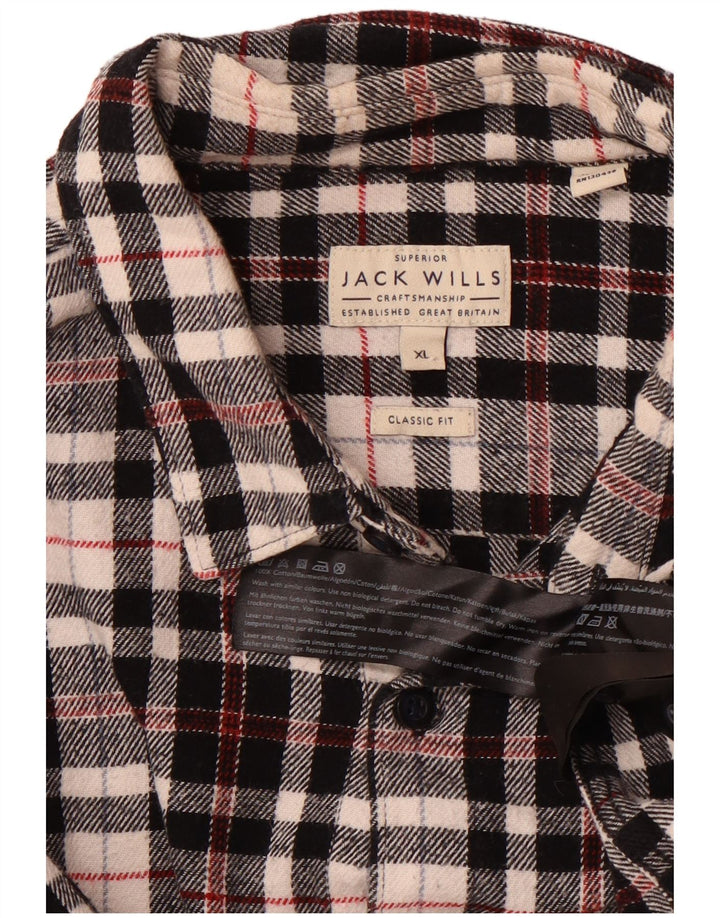 Jack Wills Ανδρικό καρό φανελένιο πουκάμισο XL μαύρο καρό βαμβακερό