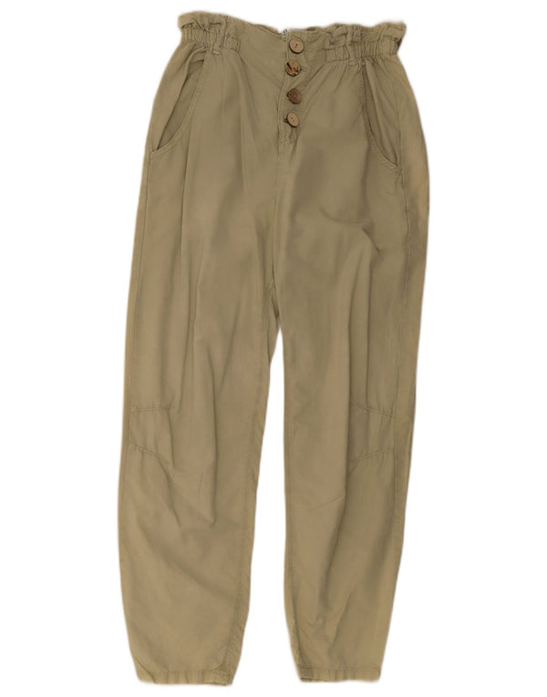 Zara Γυναικείο κωνικό παντελόνι Chino EU 34 2XS W24 L28 Khaki
