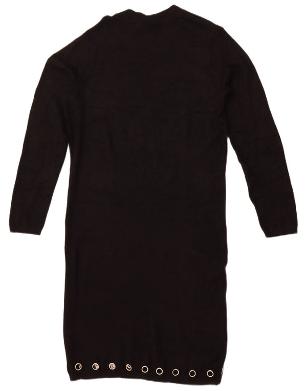 Lipsy γυναικείο μακρυμάνικο φόρεμα UK 14 μεγάλη μαύρη βισκόζη