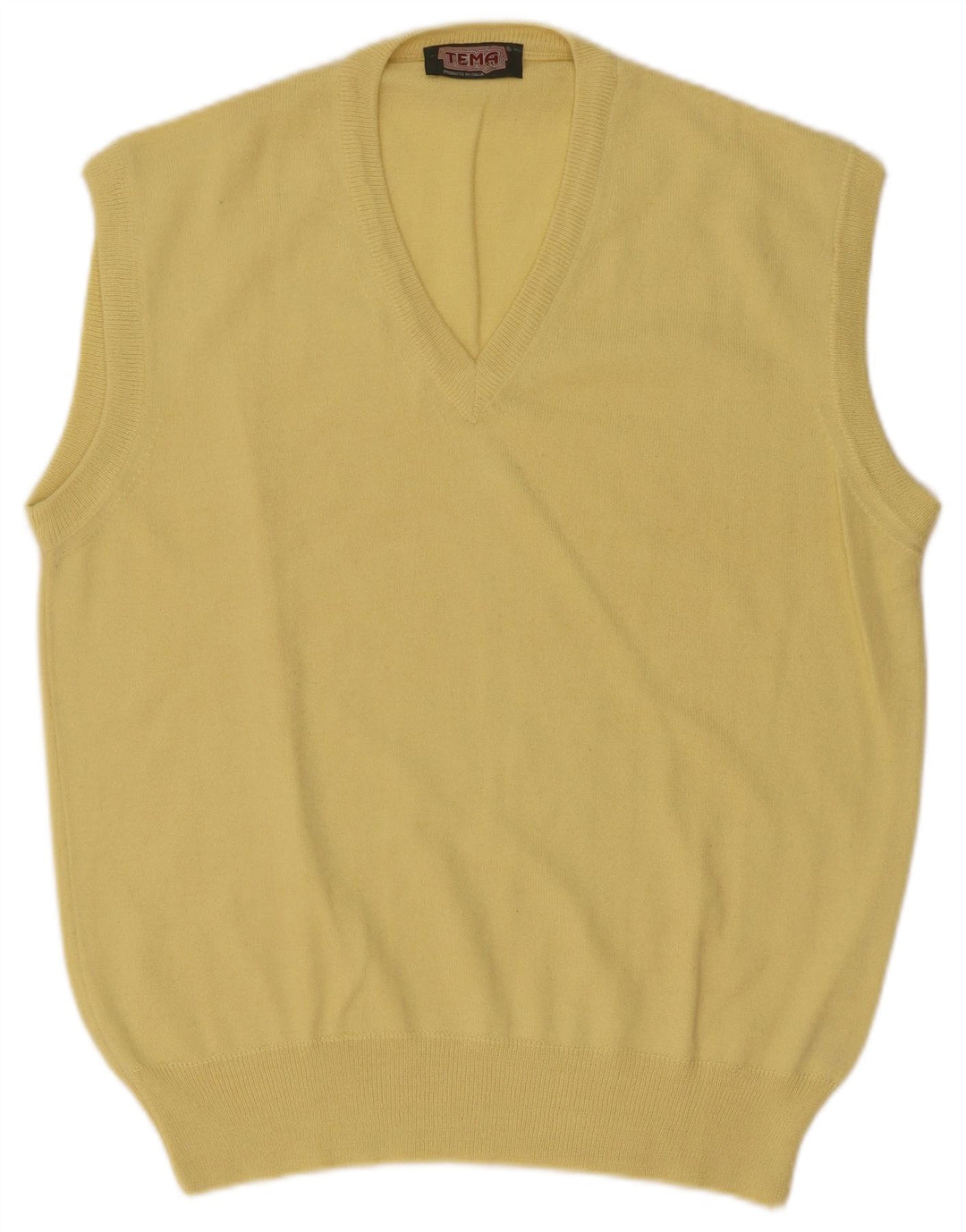 Vintage ανδρικό γιλέκο Tank Top IT 50 Medium Yellow Wool