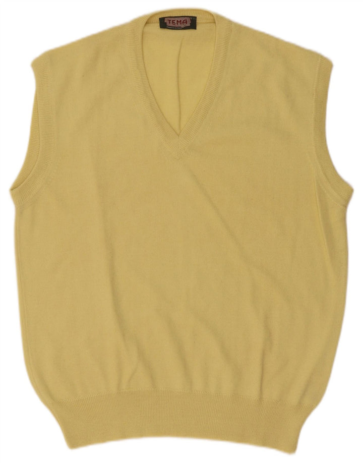 Vintage ανδρικό γιλέκο Tank Top IT 50 Medium Yellow Wool