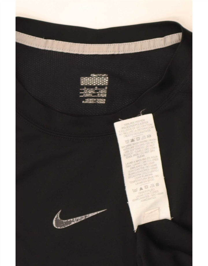Ανδρικό μπλουζάκι Nike Dri Fit Top UK 42/44 μεγάλο μαύρο πολυεστέρα