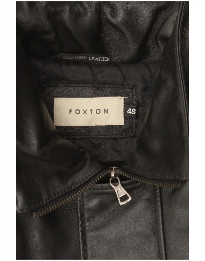 Ανδρικό Δερμάτινο Μπουφάν VINTAGE IT 48 Μεσαίο Μαύρο Δερμάτινο