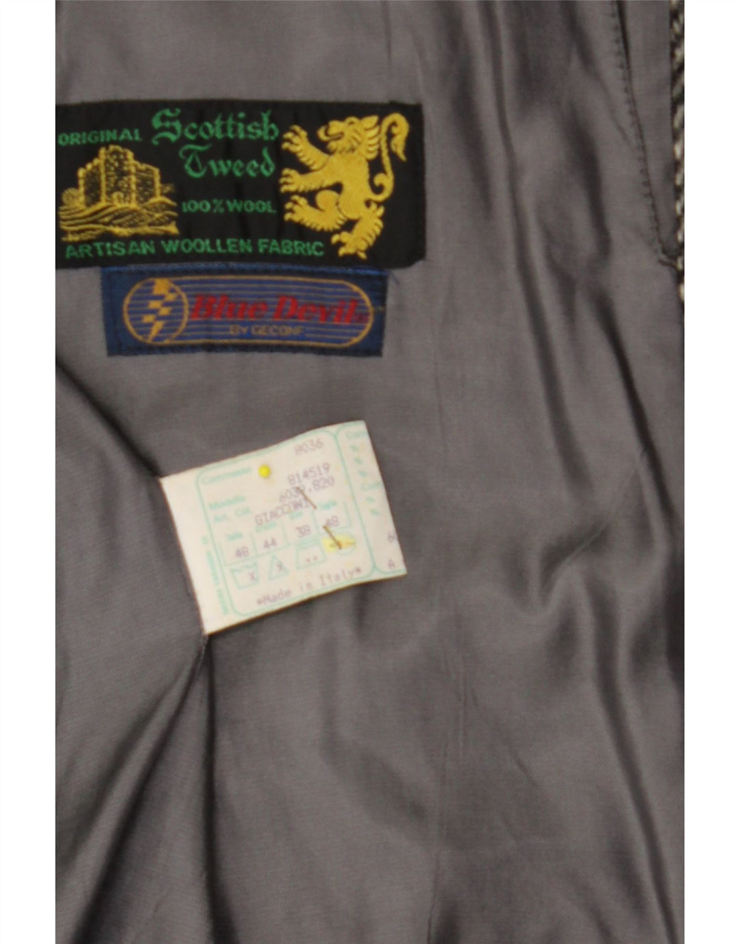 Ανδρικό πανωφόρι BLUE DEVIL UK 38 Μαλλί ψαροκόκκαλο μεσαίου γκρι