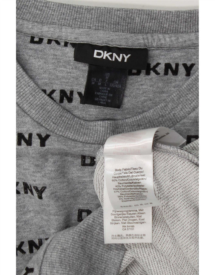 Γυναικείο γραφικό φούτερ Dkny Crop Jumper UK 14 Μεσαίο γκρι βαμβακερό