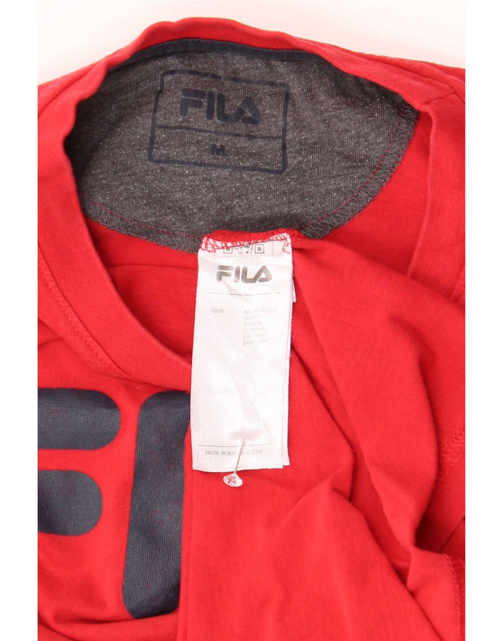 Ανδρικό γραφικό T-Shirt Fila Top Μεσαίο κόκκινο βαμβακερό