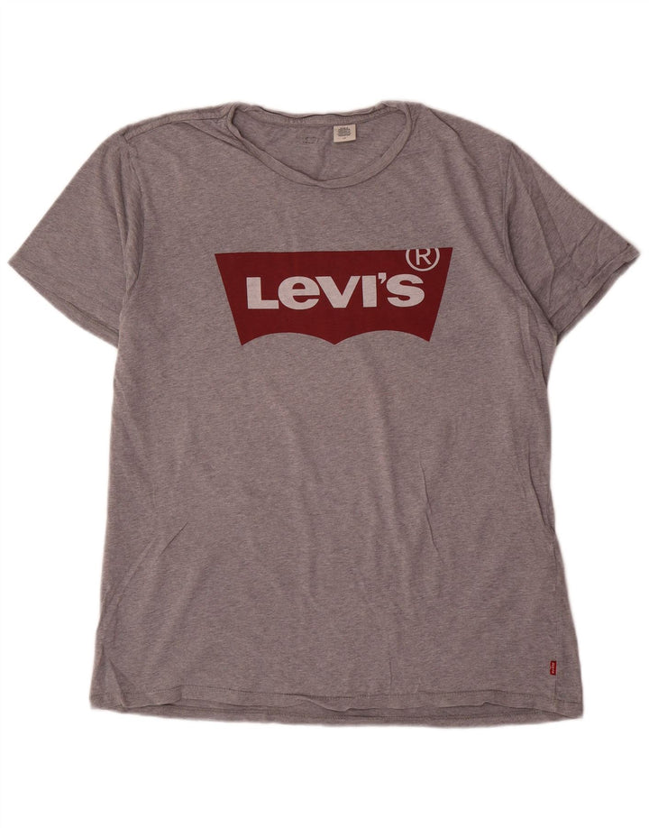 Ανδρικό γραφικό T-Shirt Levi's Top μεγάλο γκρι βαμβακερό