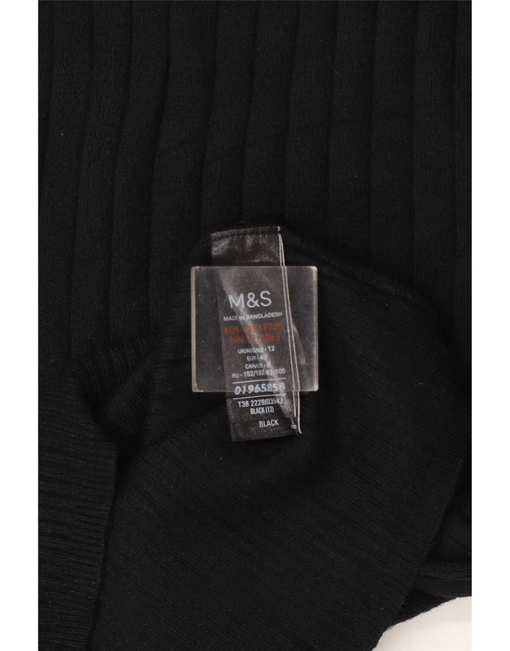 Marks & Spencer Γυναικείο πουλόβερ με λαιμό χελώνα UK 12 Medium Black