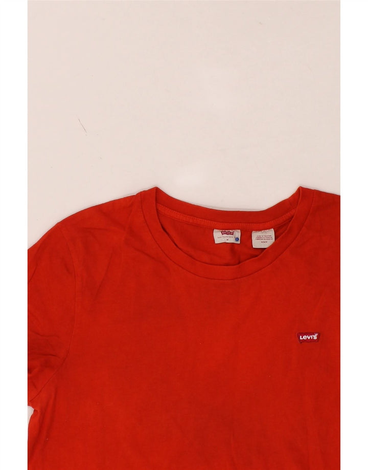 LEVI'S Womens T-Shirt Top UK 14 Medium Red Cotton Vintage Levi's and Second-Hand Levi's from Messina Hembry 