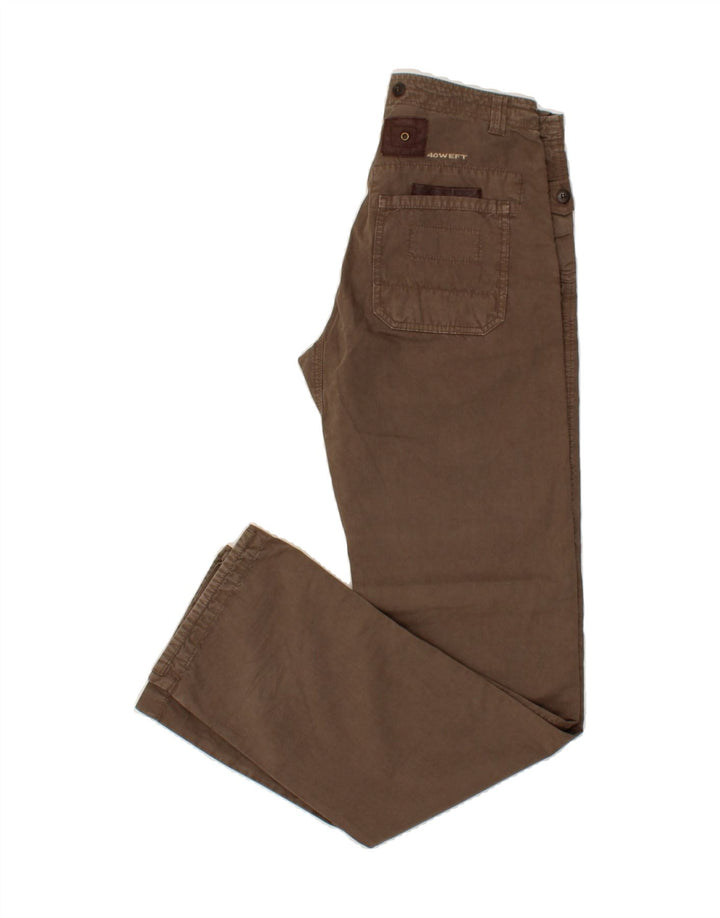40WEFT Womens Straight Casual Trousers W31 L36 Brown Vintage 40Weft and Second-Hand 40Weft from Messina Hembry 