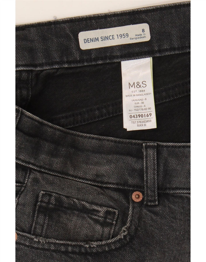 MARKS & SPENCER Womens Denim Shorts UK 8 Small W28 Black Cotton Vintage Marks & Spencer and Second-Hand Marks & Spencer from Messina Hembry 