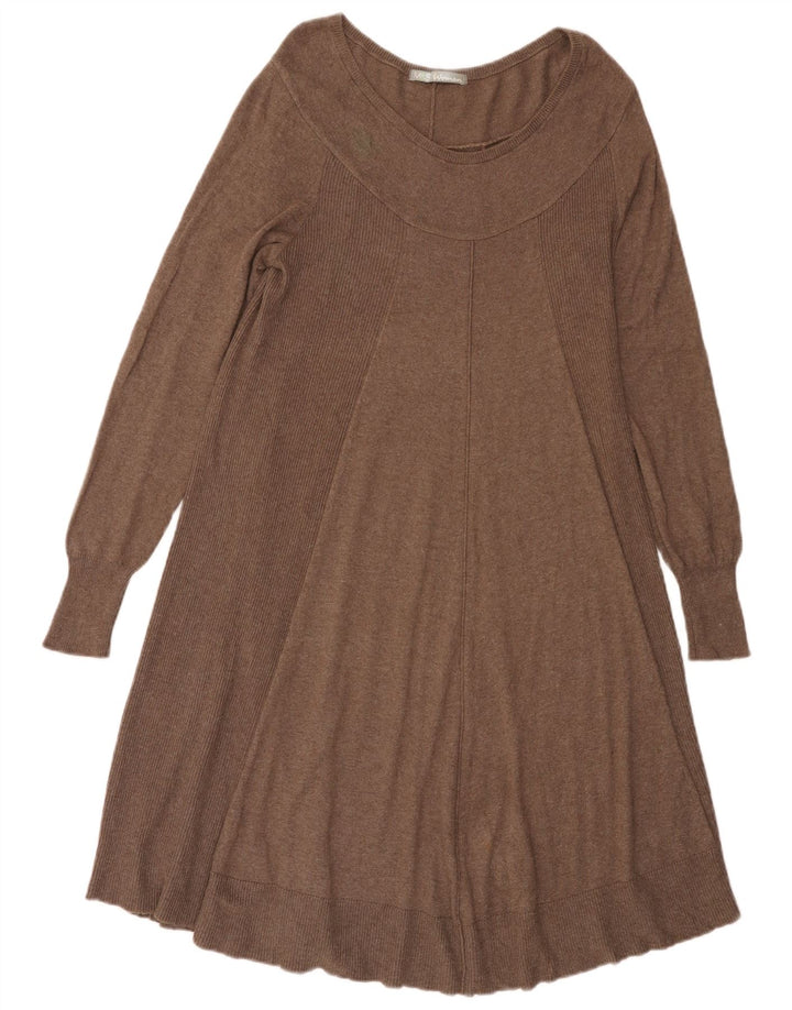 Marks & Spencer Γυναικείο φόρεμα Jumper UK 14 Βαμβακερό μεσαίο καφέ