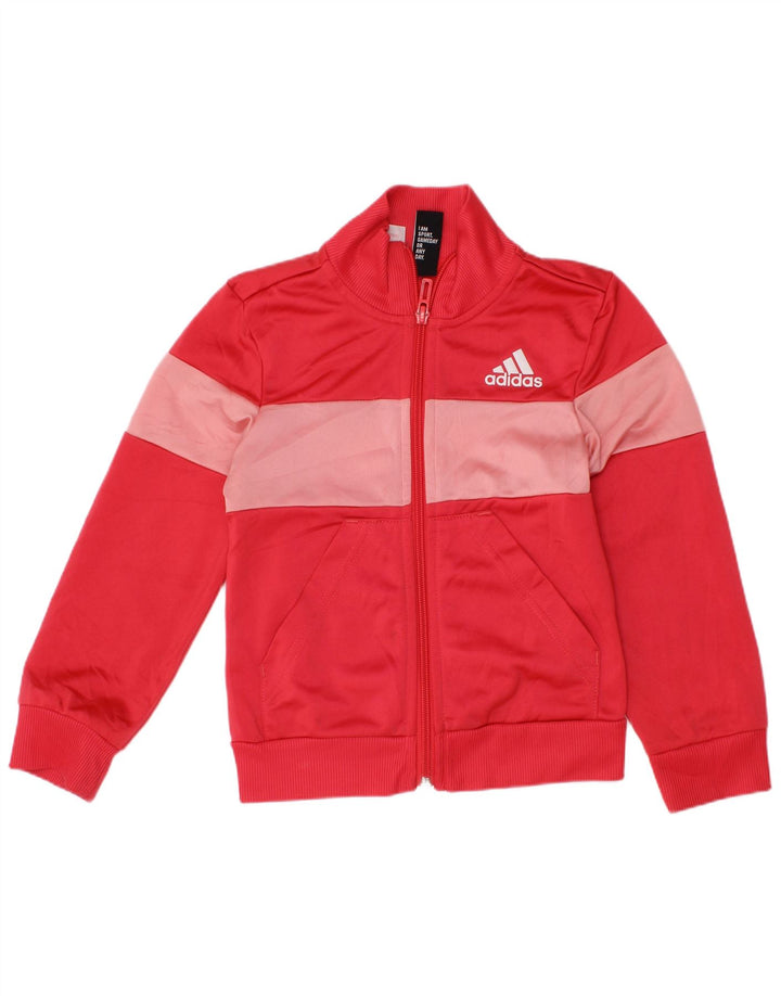 Κορίτσια αθλητική φόρμα Adidas Top Jacket 5-6 Years Red Colourblock Polyester
