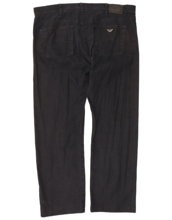Armani Mens Straight Casual Trousers W42 L30 Black