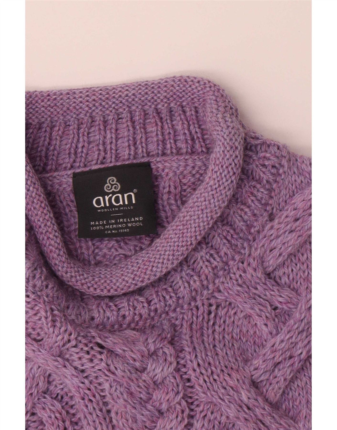 Γυναικείο πουλόβερ με λαιμό χελώνα Aran Wollen Mills UK 14 Medium Purple