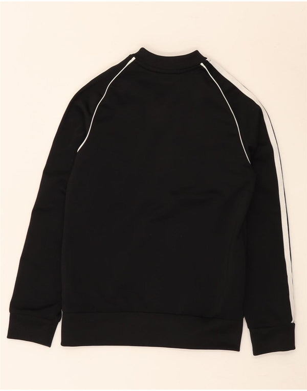 Adidas Boys Tracksuit Top Jacket 8-9 Years Black Polyester