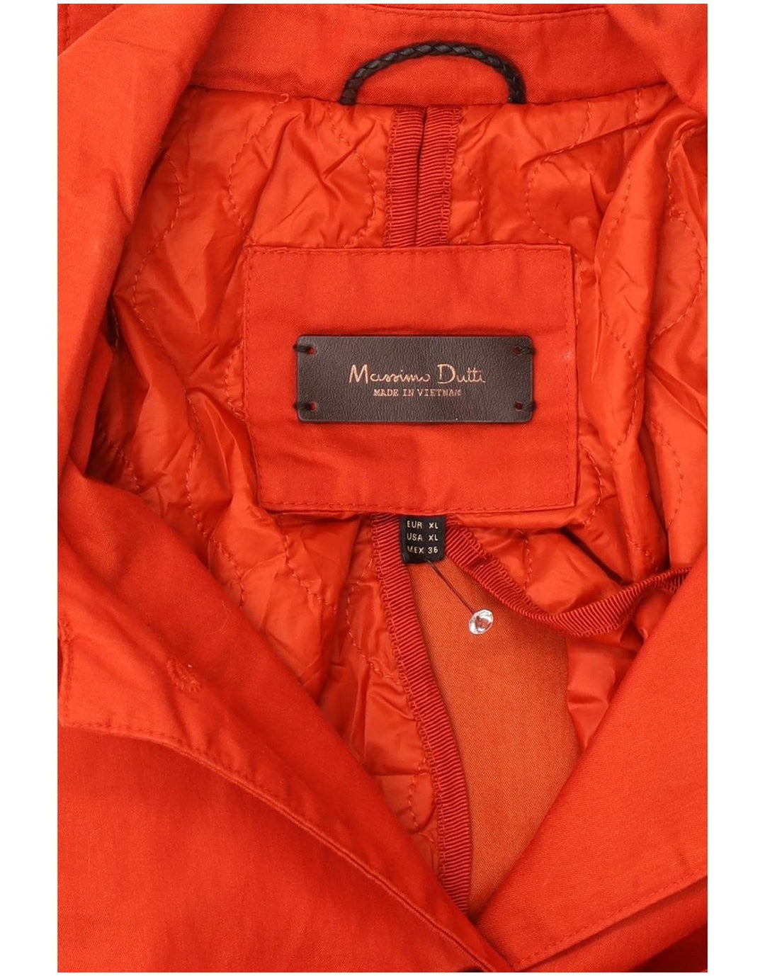 Massimo Dutti Γυναικείο μπουφάν με κουκούλα UK 18 XL πορτοκαλί πολυεστέρας