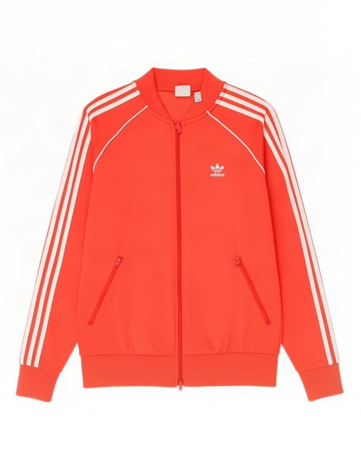 Γυναικεία αθλητική φόρμα Adidas Top Jacket UK 12 μεσαίο κόκκινο βαμβακερό