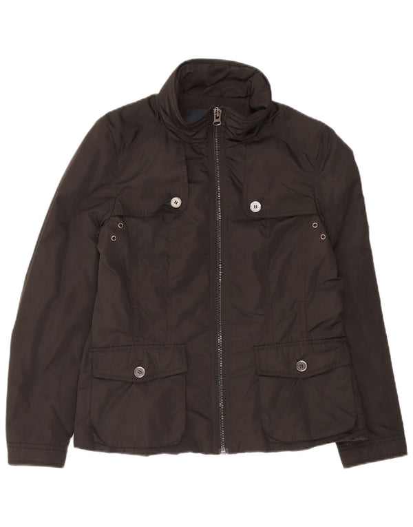 Zara Γυναικείο Utility Jacket UK 16 Large Black Polyester