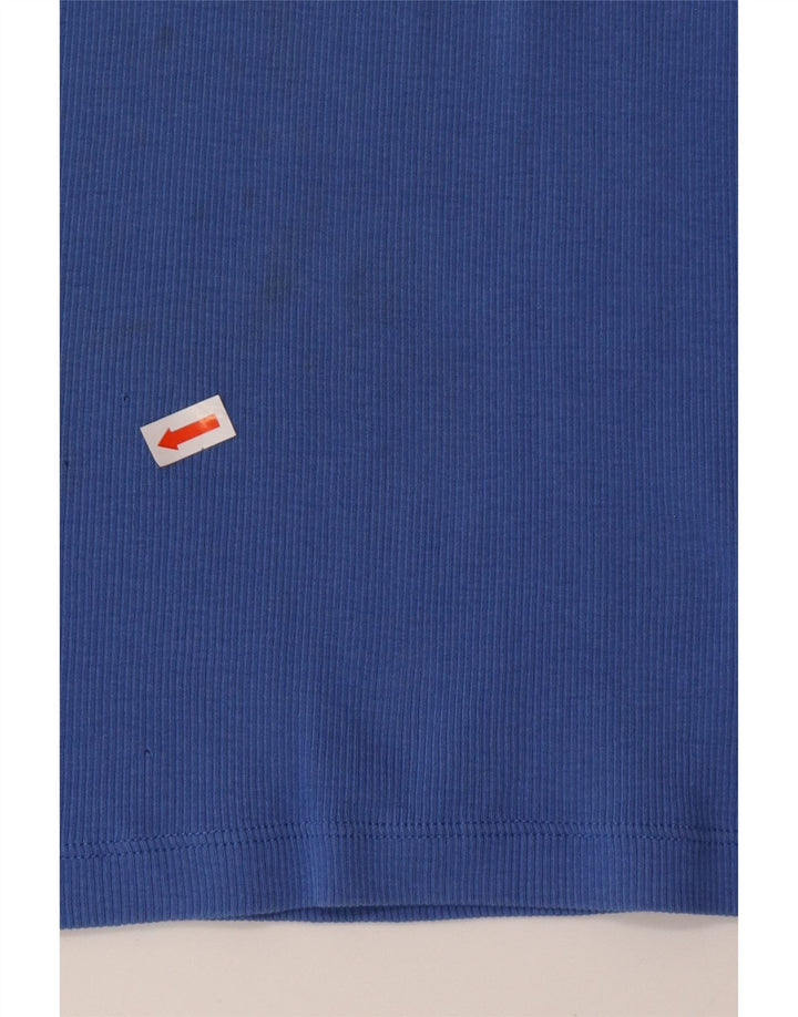 RALPH LAUREN Γυναικείο τοπ 3/4 μανίκι UK 12 μεσαίο μπλε βαμβακερό