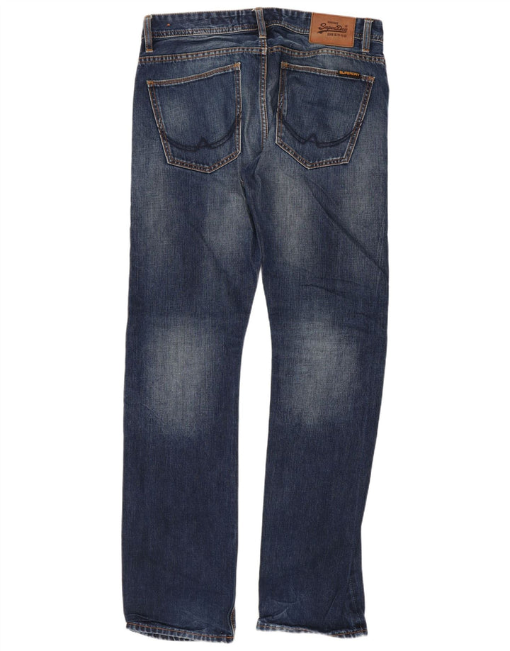 Ανδρικό τζιν ίσιο με ταλαιπωρία Superdry W32 L32 Μπλε βαμβακερό