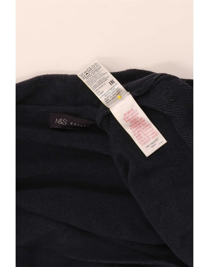 Marks & Spencer Γυναικεία ανοιχτή ζακέτα πουλόβερ Μικρό Navy Blue Ακρυλικό