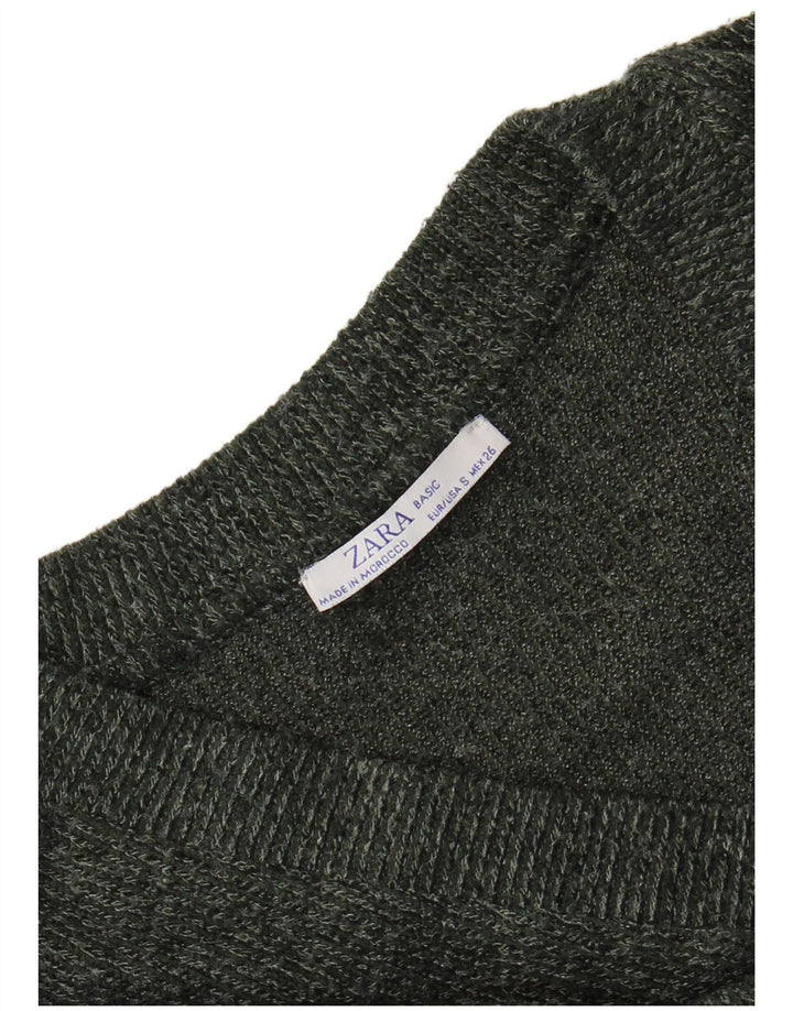 Zara Γυναικείο πουλόβερ με V λαιμόκοψη UK 10 Small Grey
