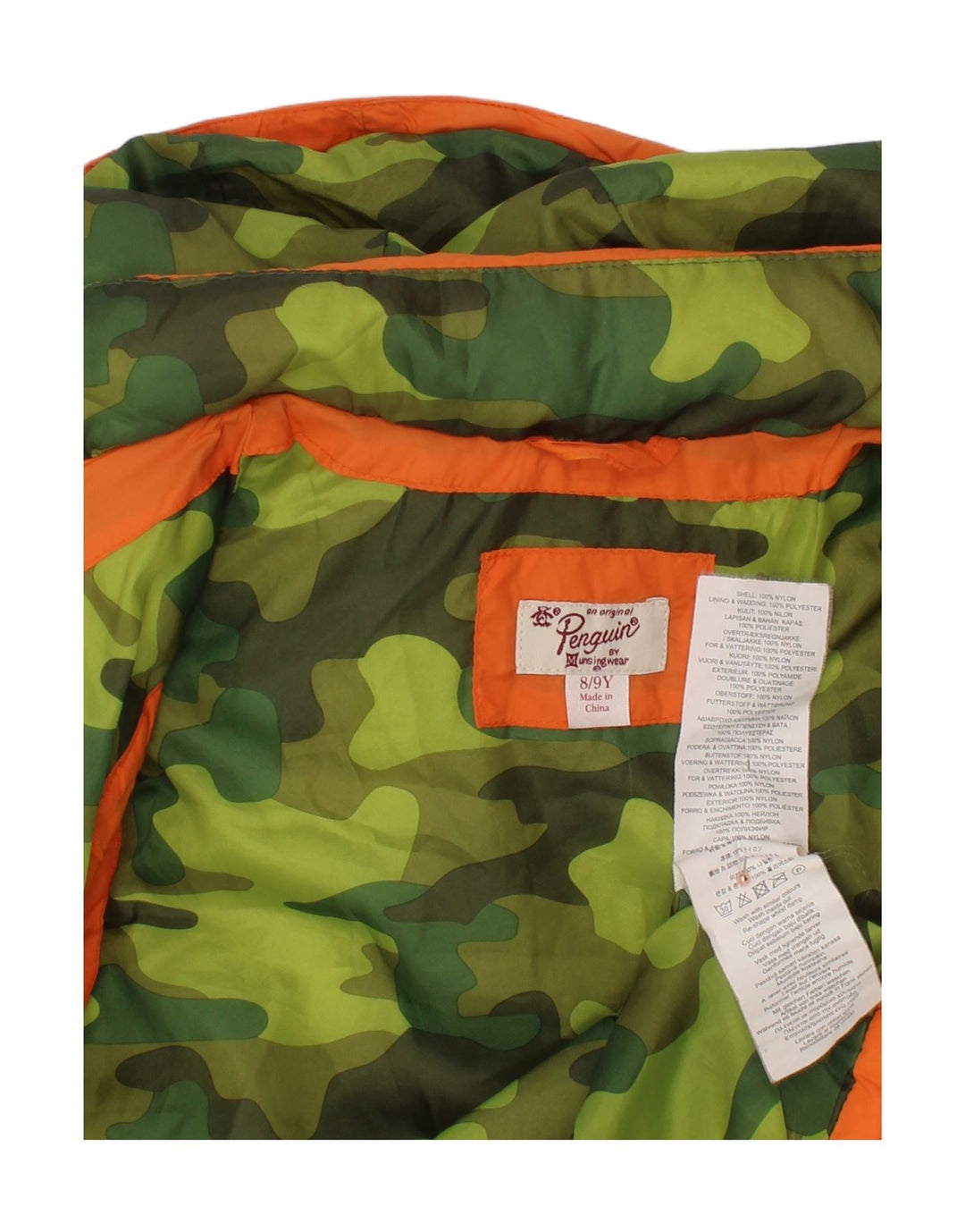 PENGUIN Boys Hooded Gilet Gilet 8-9 Years Orange Polyester