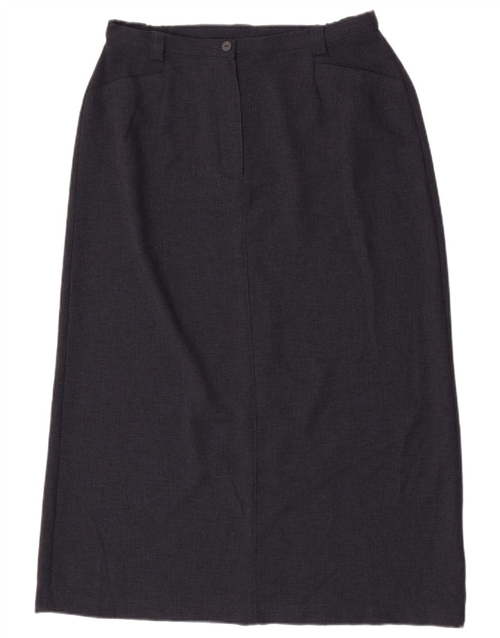 Marks & Spencer Γυναικεία Midi Φούστα UK 16 Large W32 Navy Blue Polyester