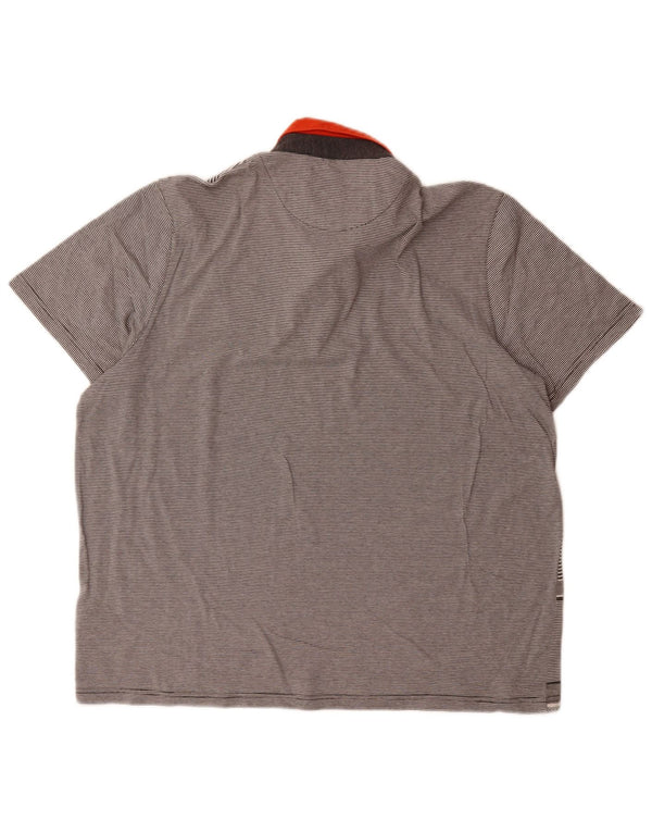 Ανδρικό μπλουζάκι πόλο Ted Baker 6 2XL Γκρι ριγέ βαμβακερό