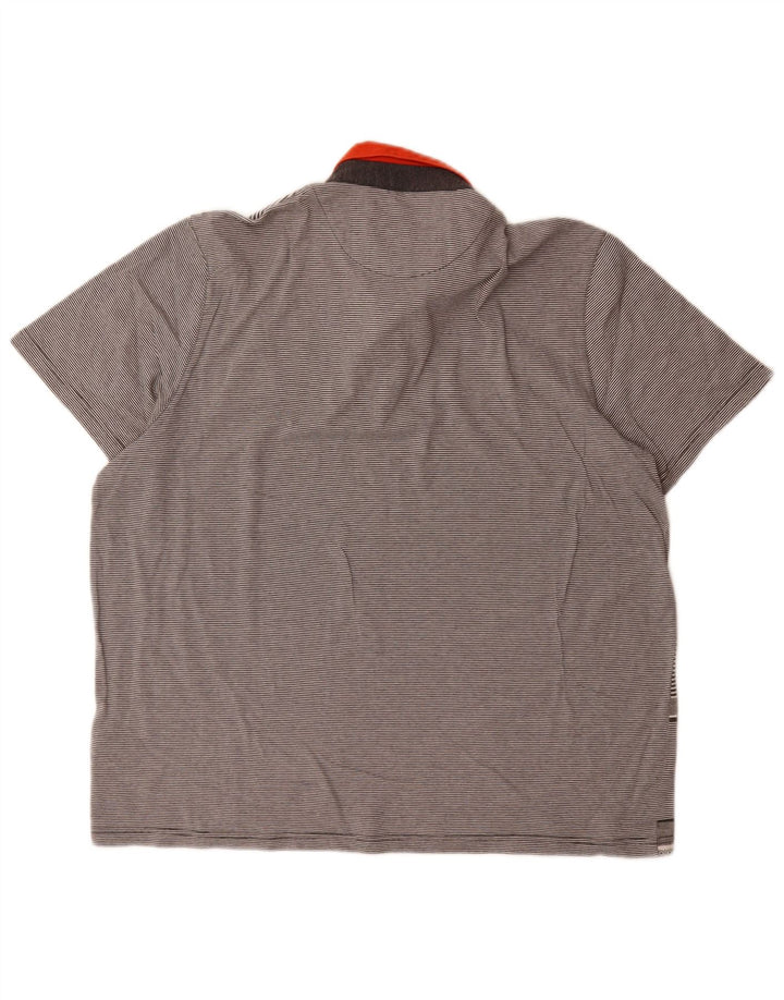 Ανδρικό μπλουζάκι πόλο Ted Baker 6 2XL Γκρι ριγέ βαμβακερό