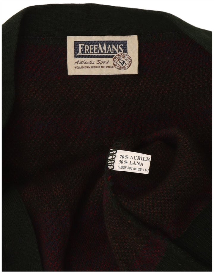 Vintage Ανδρικό Ζακέτα πουλόβερ Μεγάλο Πράσινο Ακρυλικό Fair Isle