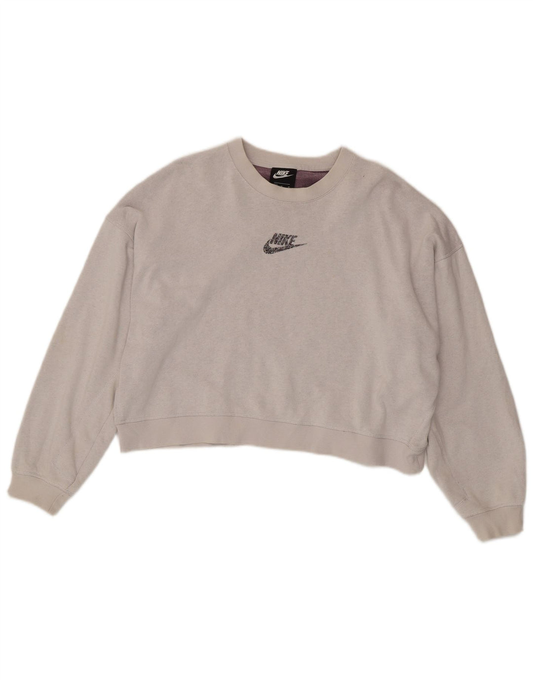 Γυναικείο φούτερ Nike Crop Oversized Jumper UK 14 Μεσαίο γκρι βαμβακερό