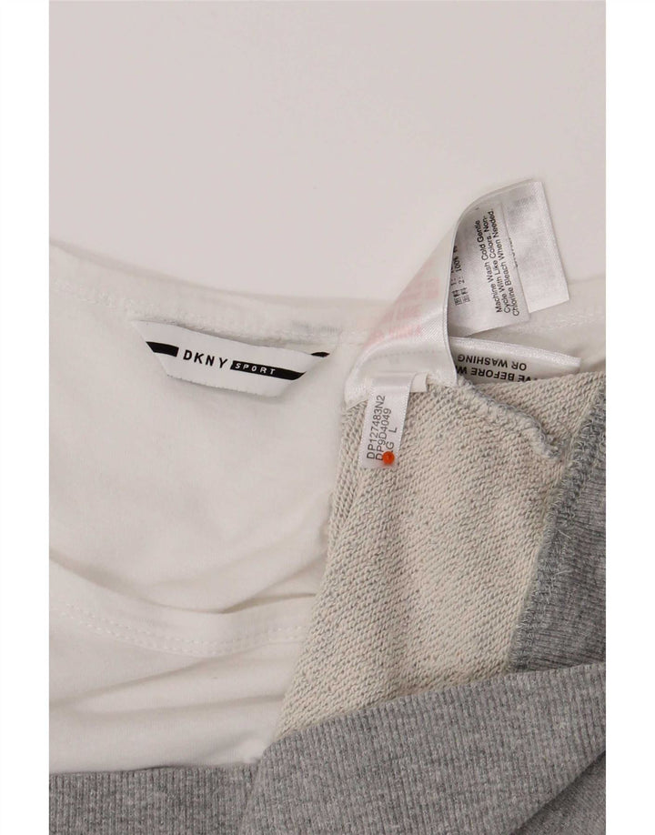 Dkny γυναικεία φούτερ μακριού Jumper UK 16 Large Grey Colourblock
