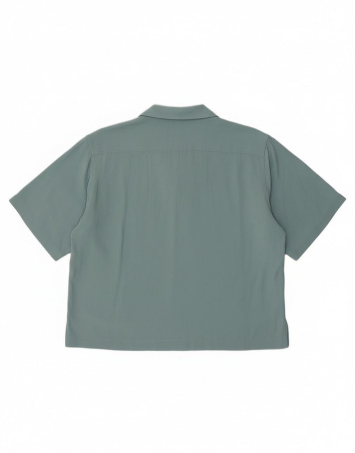 Tommy Bahama γυναικείο κοντομάνικο πουκάμισο UK 12 μεσαίο τιρκουάζ ψαροκόκκαλο