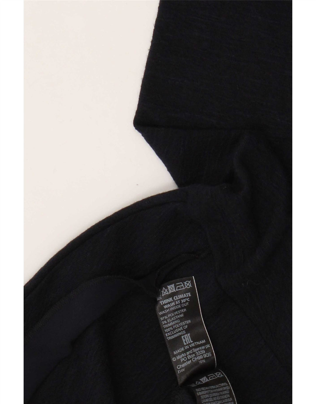 Marks & Spencer Γυναικεία μπλούζα μακρυμάνικη UK 14 Large Navy Blue Polyester