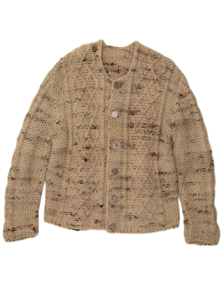 Vintage Ανδρικό Ζακέτα πουλόβερ Μεγάλο Μπεζ Flecked