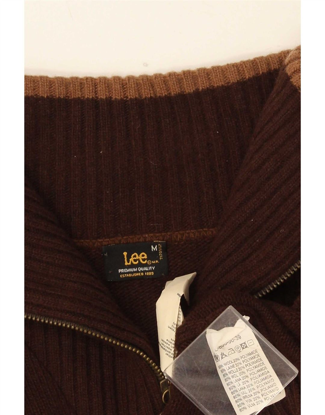 Ανδρικό πουλόβερ Lee Graphic Cardigan Μαλλί μεσαίου καφέ