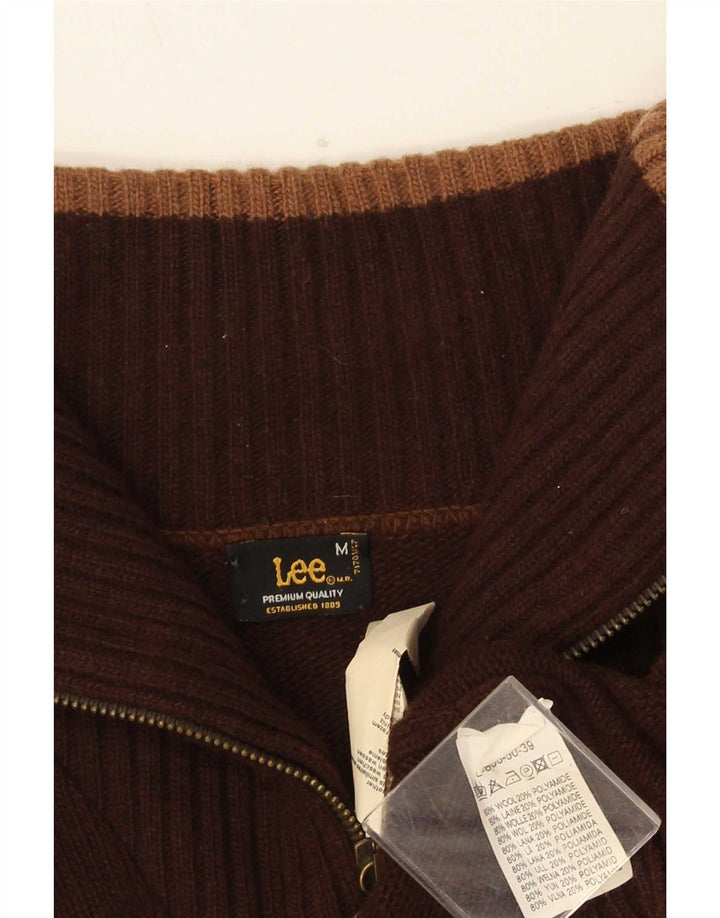 Ανδρικό πουλόβερ Lee Graphic Cardigan Μαλλί μεσαίου καφέ