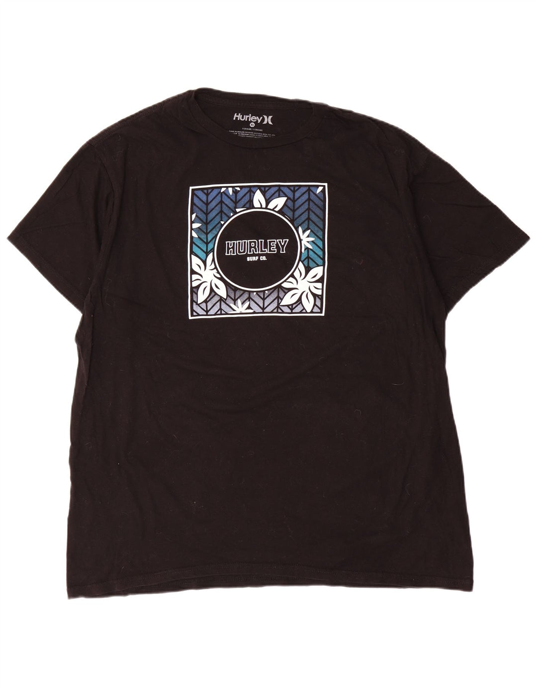 Ανδρικό γραφικό T-Shirt Hurley Top XL Μαύρο