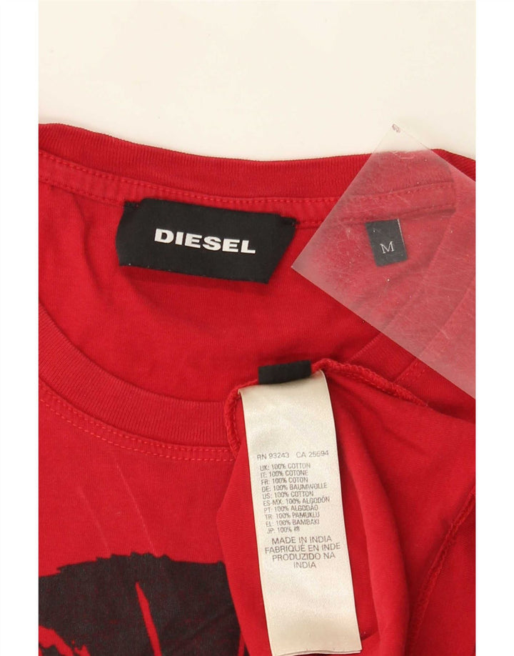 Ανδρικό γραφικό T-Shirt Diesel Top Μεσαίο κόκκινο βαμβακερό