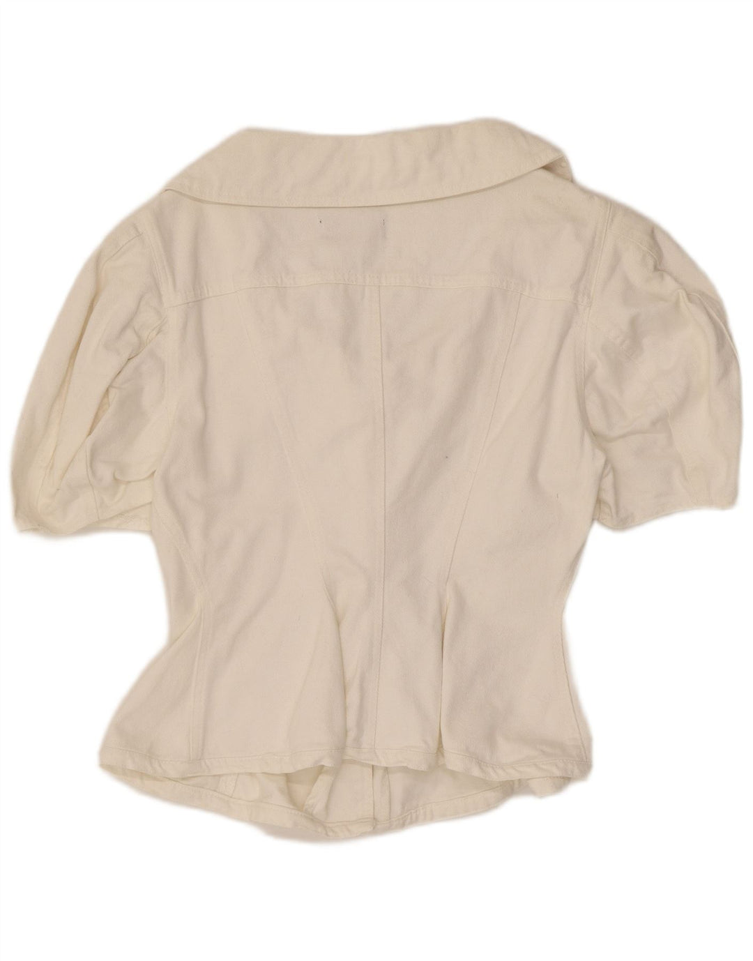 Vintage γυναικείο κοντομάνικο μπλούζα UK 12 Medium White