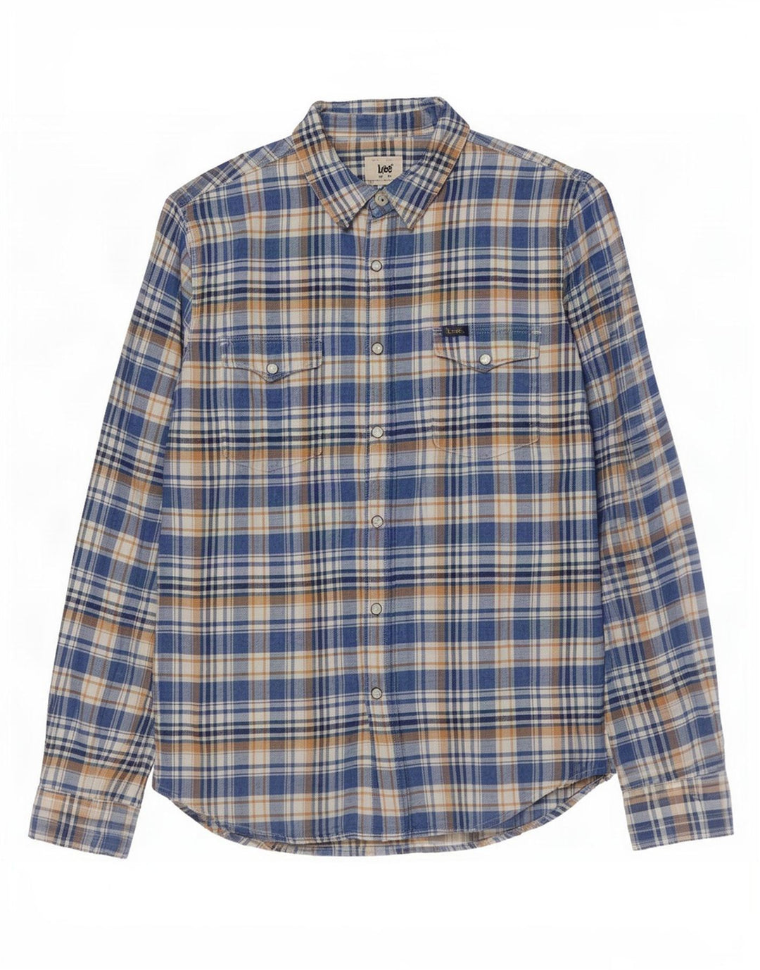Ανδρικό πουκάμισο Lee Flannel, μεσαίο μπλε βαμβακερό