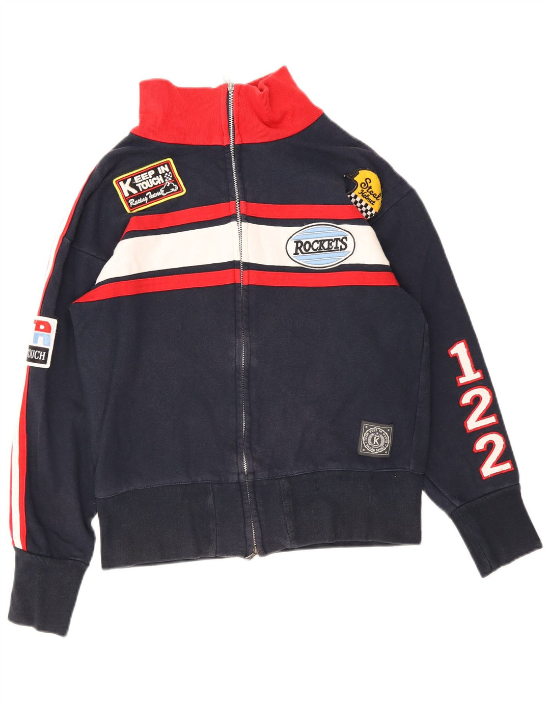 Vintage ανδρική φόρμα μοτοσυκλέτας Top Jacket Μικρό Navy Blue Retro