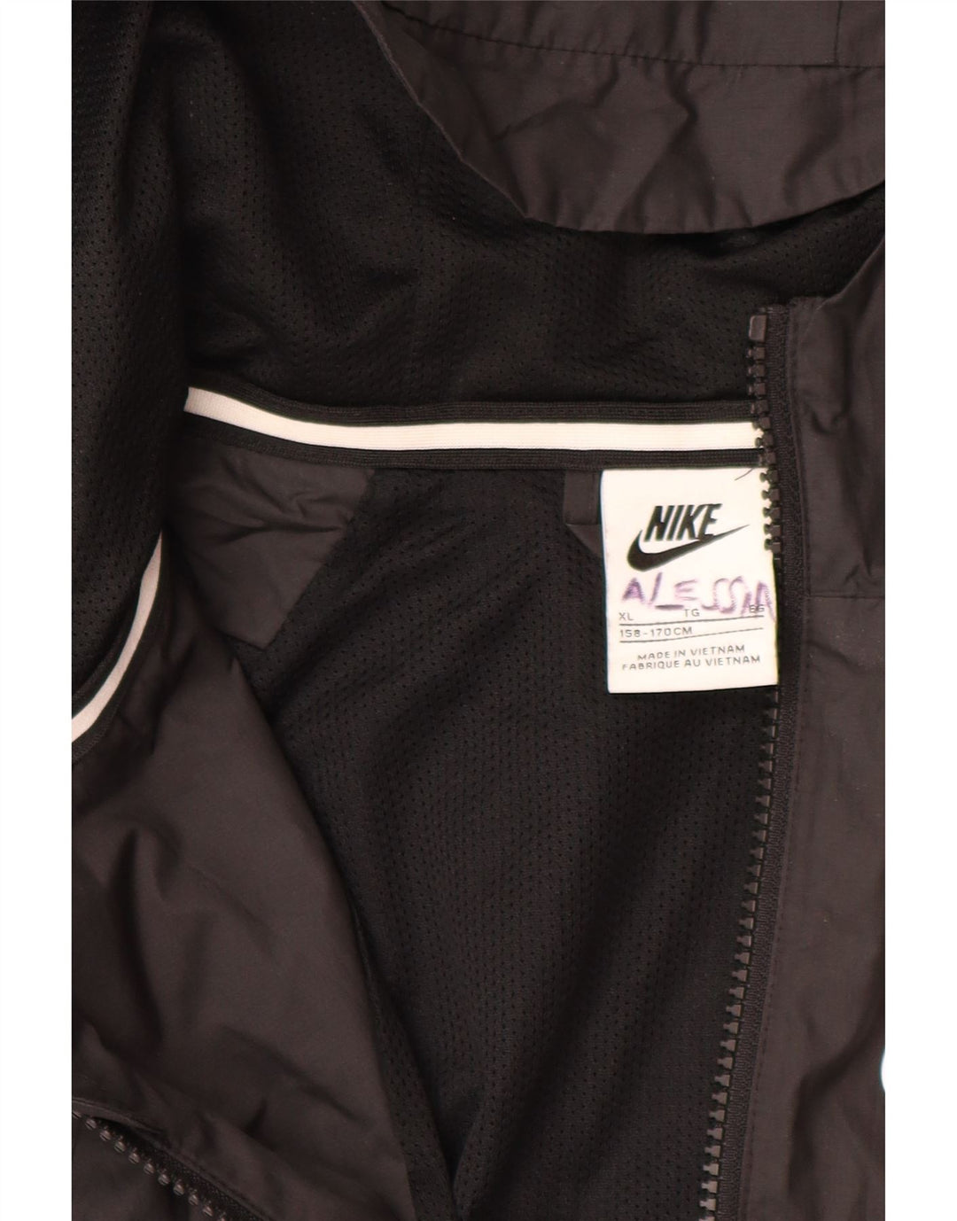 Μπουφάν βροχής NIKE Boys Hooded 13-14 Years XL Μαύρος Πολυεστέρας