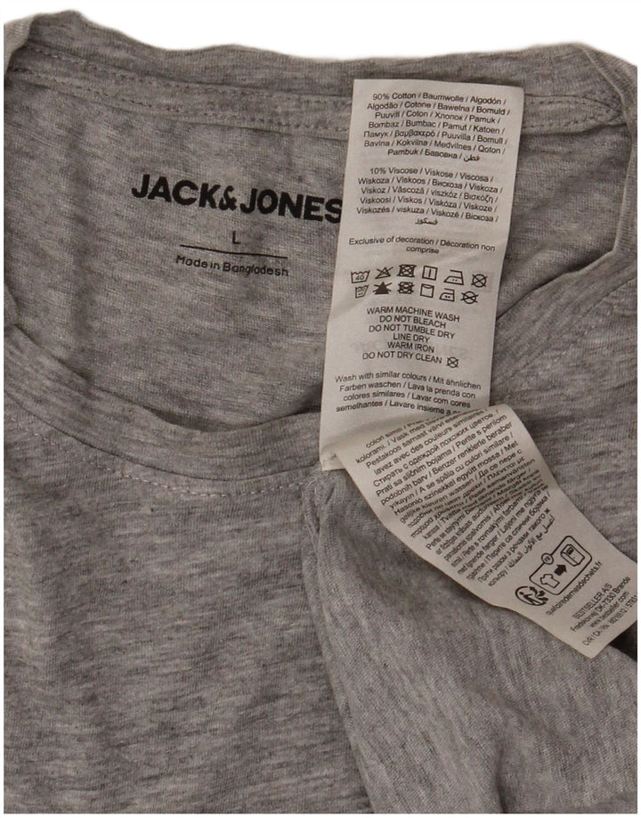 Ανδρικό T-Shirt JACK & JONES Top Large Grey Viscose