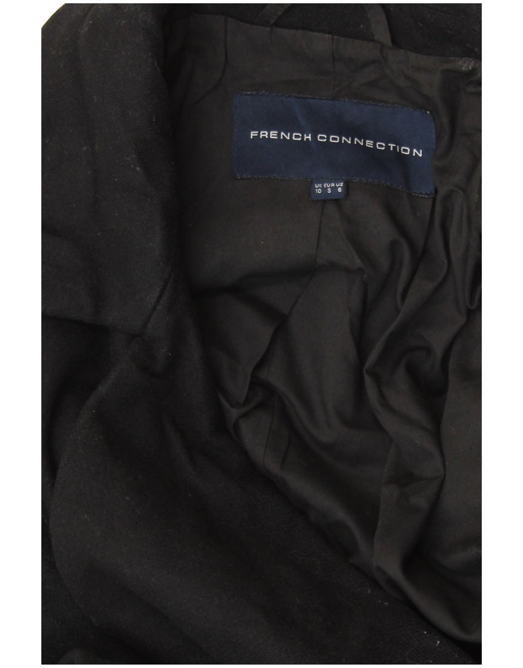 ΓΑΛΛΙΚΗ ΣΥΝΔΕΣΗ Γυναικείο Oversized Ανοιχτό Πανωφόρι UK 10 Small Black