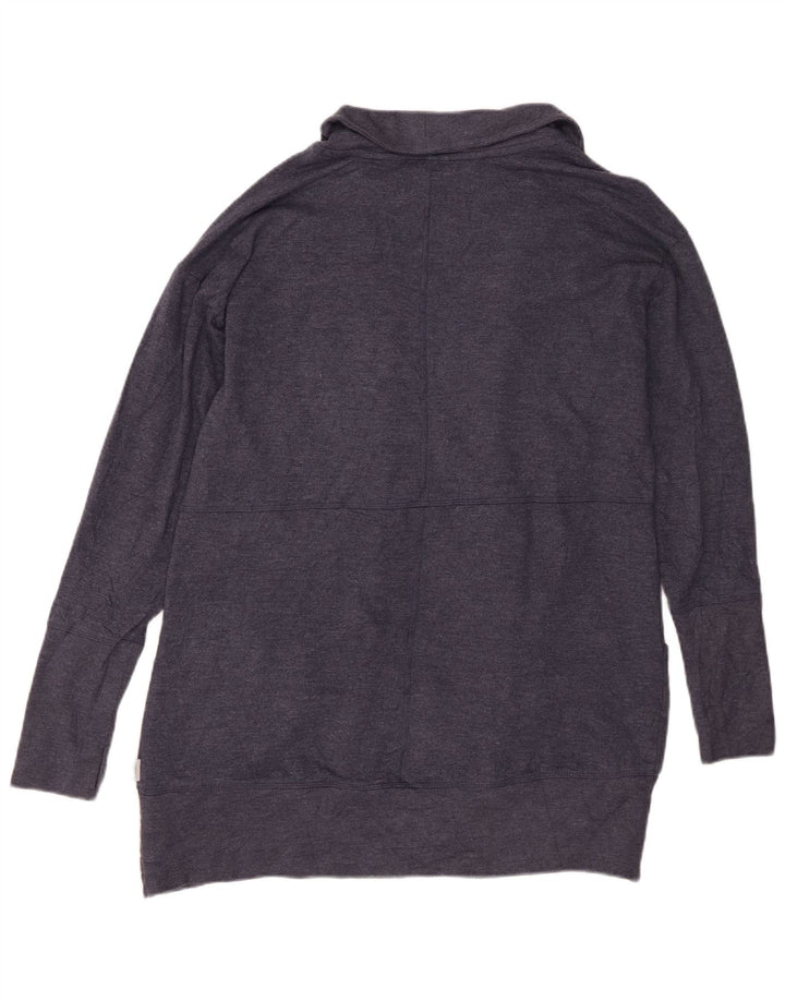EDDIE BAUER Γυναικείο Longline ανοιχτό πουλόβερ ζακέτα UK 14 Medium Navy Blue