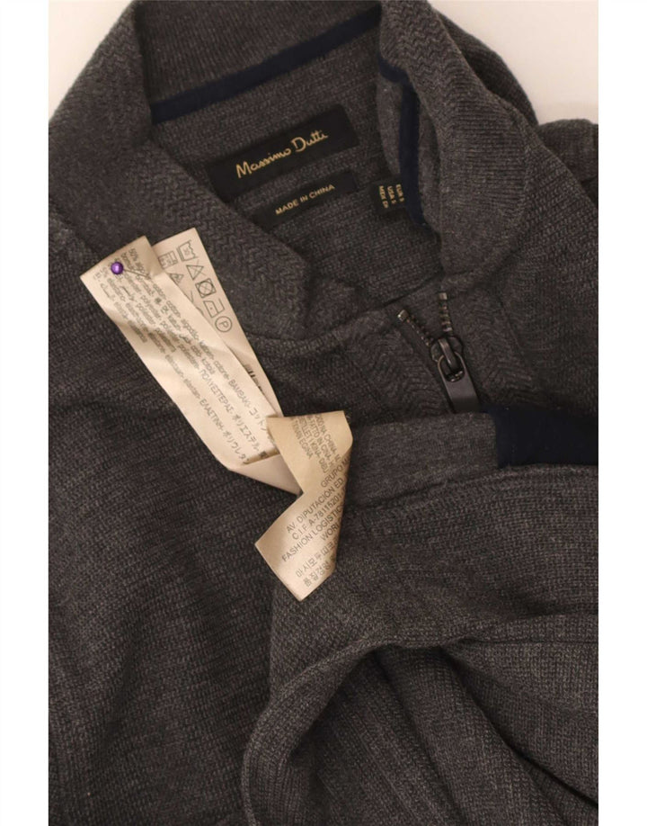 Ανδρικό πουλόβερ Massimo Dutti Ζακέτα Μικρό Γκρι Βαμβακερό